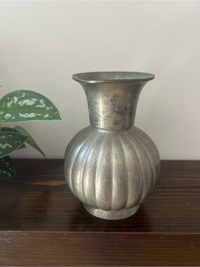 Just Andersen Heavy Pewter Vase, Early 19th Century Art Deco Vintage Denmark